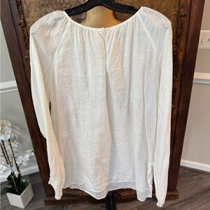 Krizia‎ Elegant White Lenin Women's Top 40